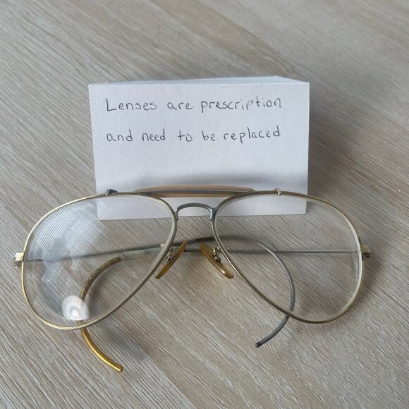 Vintage B&L Ray-Ban Outdoorsman Sunglasses READ Gold FRAMES ONLY 58-14 - Picture 1 of 6